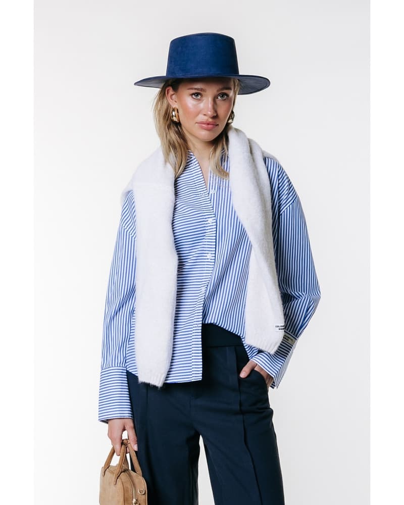 WB117601 Talia Striped Blouse Blauw WB117601 Talia Striped Blouse Blauw