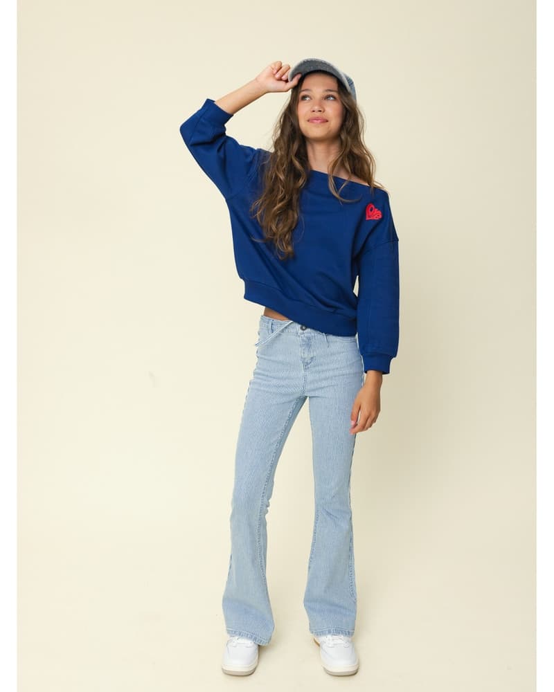 10sixteen Flare jeans Striped Blauw 10sixteen Flare jeans Striped Blauw