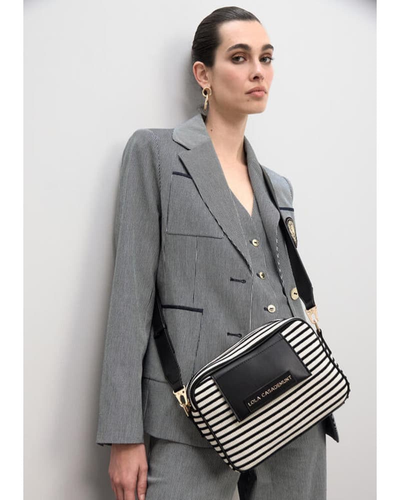 Striped Crossbody Bag Zwart 1 Striped Crossbody Bag Zwart 1