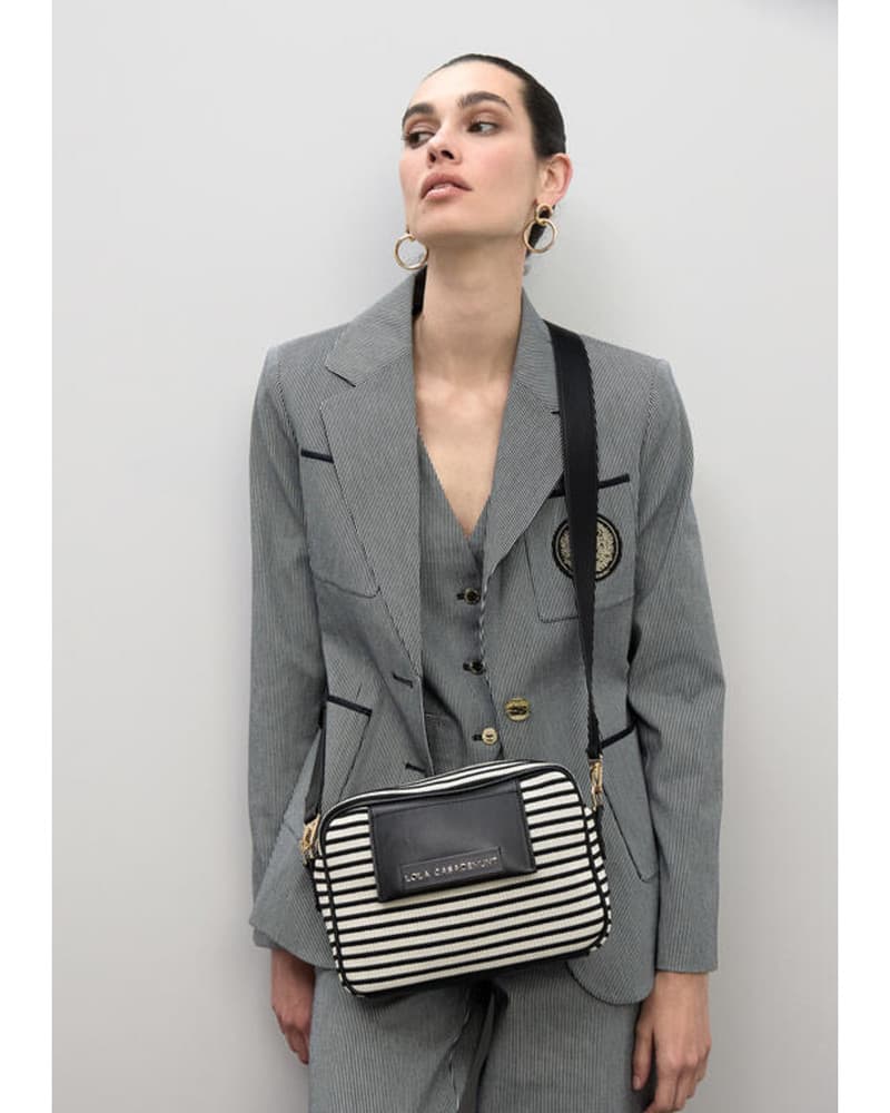 Striped Crossbody Bag Zwart 1 Striped Crossbody Bag Zwart 1