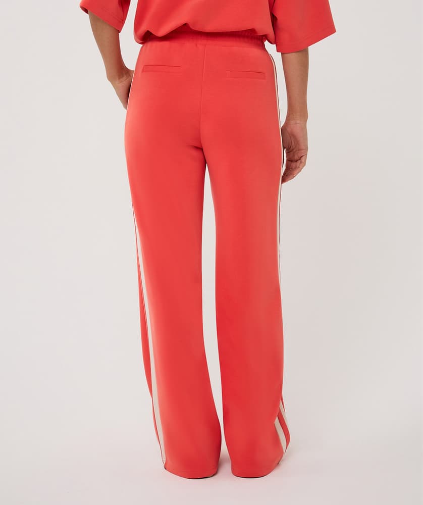 Trousers wide stripe Modal Rood Trousers wide stripe Modal Rood