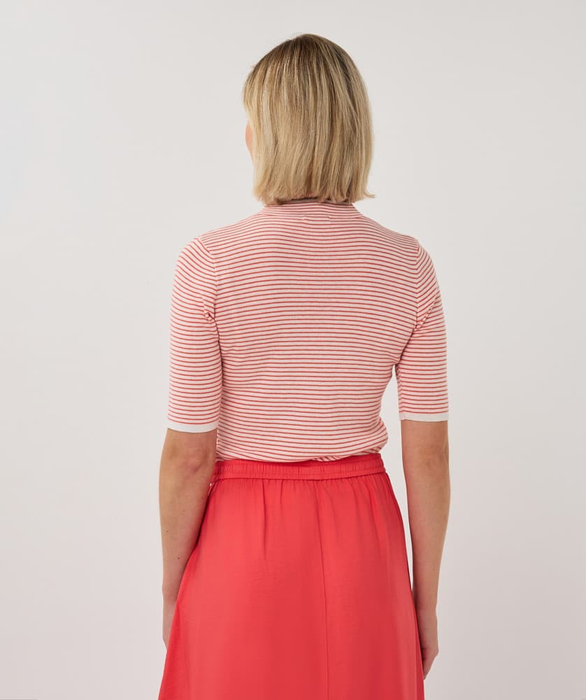 Sweater s/slve striped Rood Sweater s/slve striped Rood