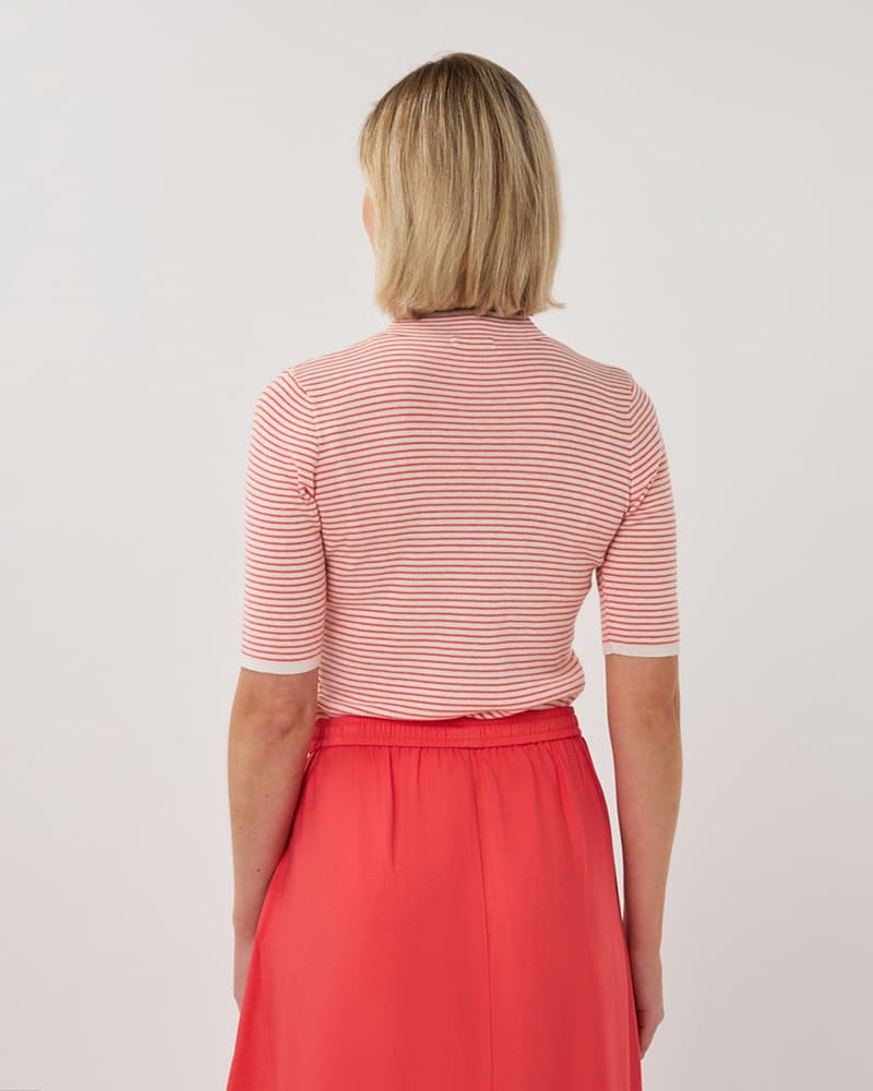 Sweater s/slve striped Rood Sweater s/slve striped Rood