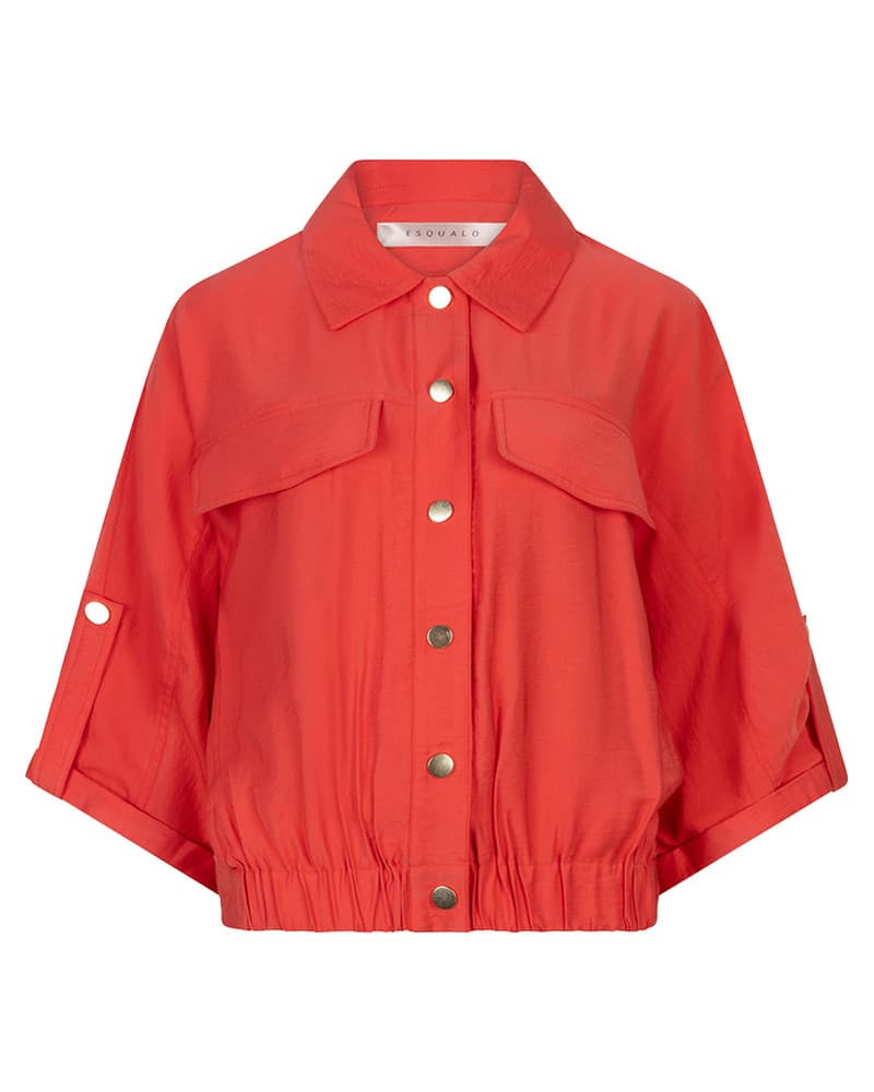 Jacket s/slve slub Rood Jacket s/slve slub Rood
