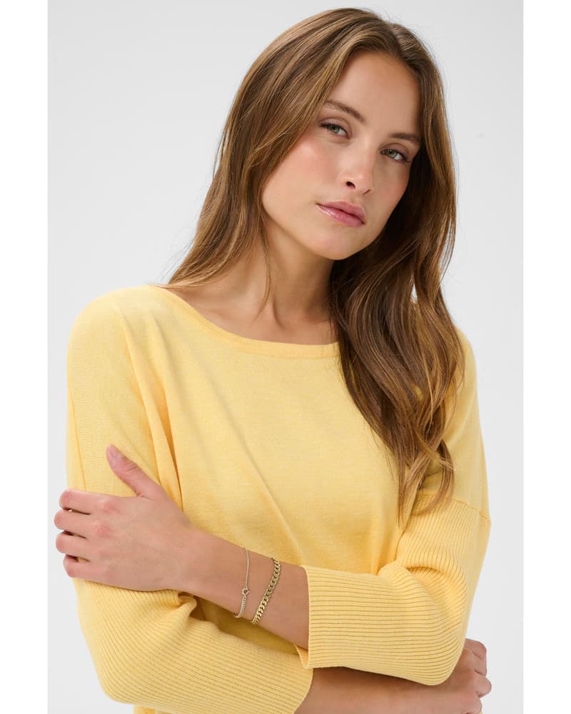MilaSZ R-Neck Classic Pullover Geel MilaSZ R-Neck Classic Pullover Geel