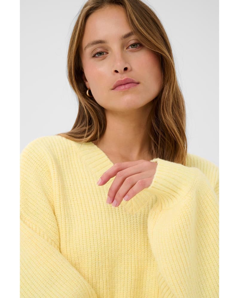 OttolineSZ V-Neck Pullover Geel OttolineSZ V-Neck Pullover Geel
