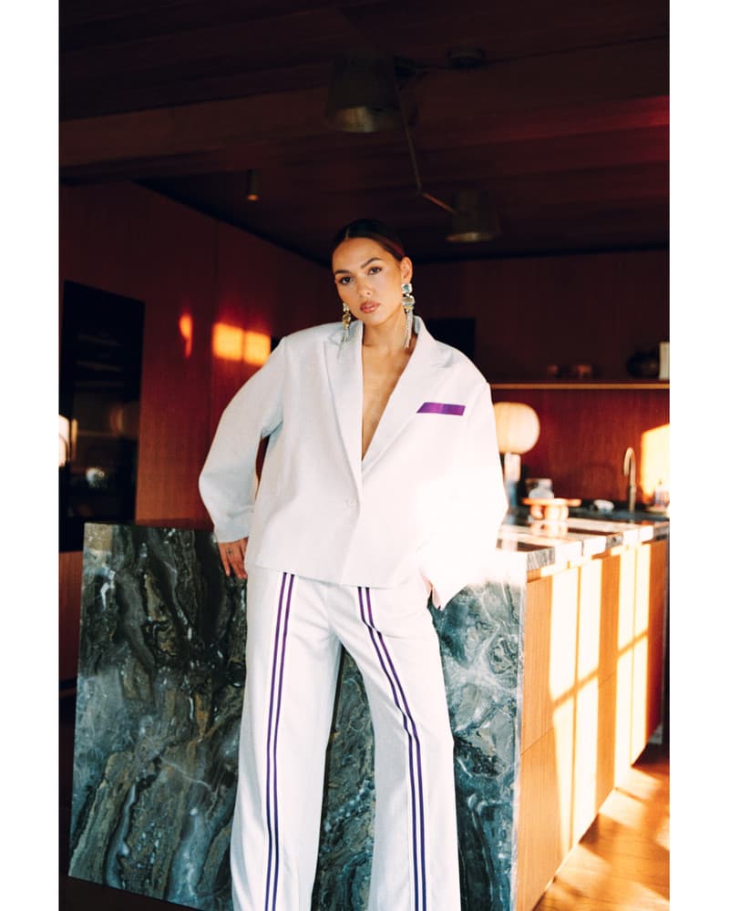 ladies woven oversized cropped blazer JACKIE Ecru ladies woven oversized cropped blazer JACKIE Ecru