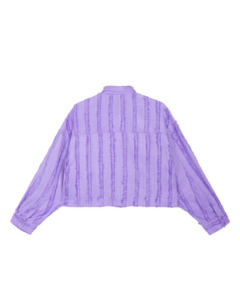 ladies woven oversized cropped blouse SADEN Paars ladies woven oversized cropped blouse SADEN Paars