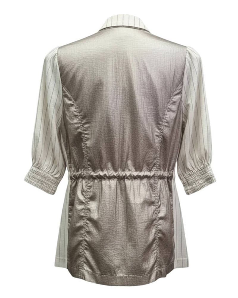 Blazer Drawstring Pinstripe Parachute Sand Zand Blazer Drawstring Pinstripe Parachute Sand Zand