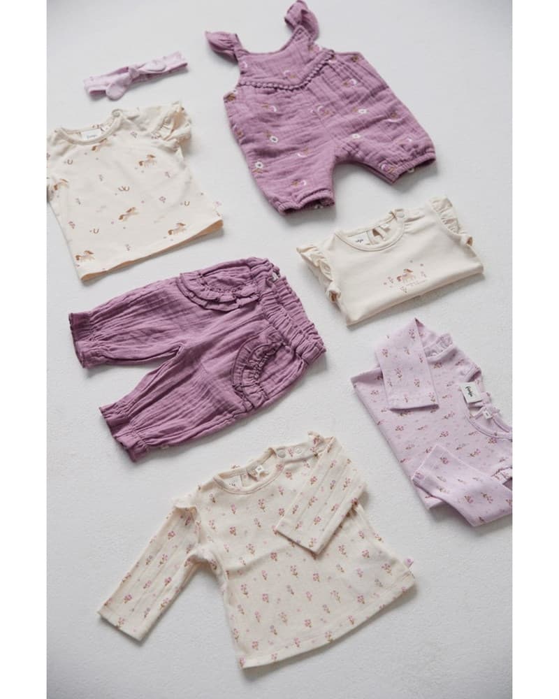 Jumpsuit mousseline AO embroidery - Flower Ranch Paars Jumpsuit mousseline AO embroidery - Flower Ranch Paars