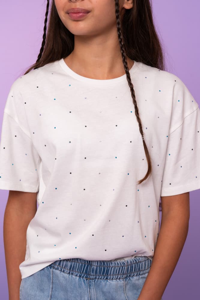 T-shirt rhinestones Off White T-shirt rhinestones Off White