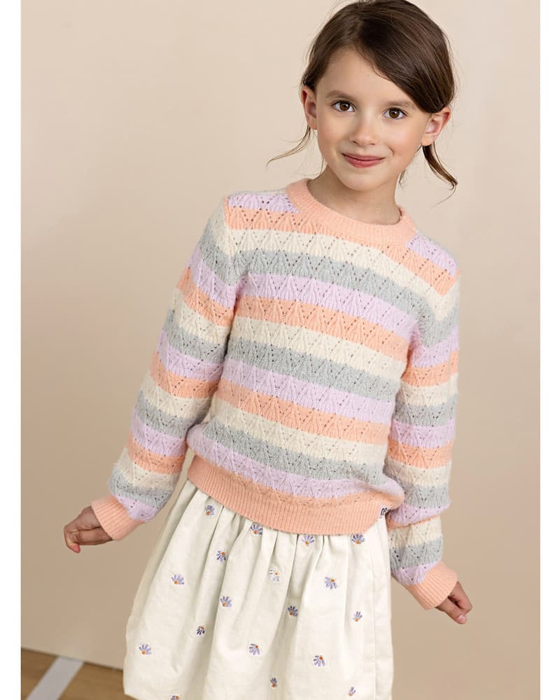 Kiddo Striped Knitted Sweater Oranje Kiddo Striped Knitted Sweater Oranje