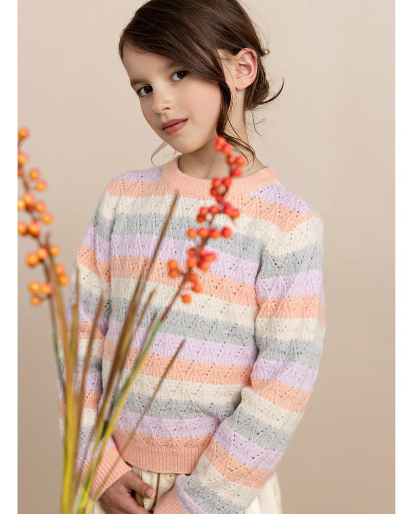 Kiddo Striped Knitted Sweater Oranje Kiddo Striped Knitted Sweater Oranje