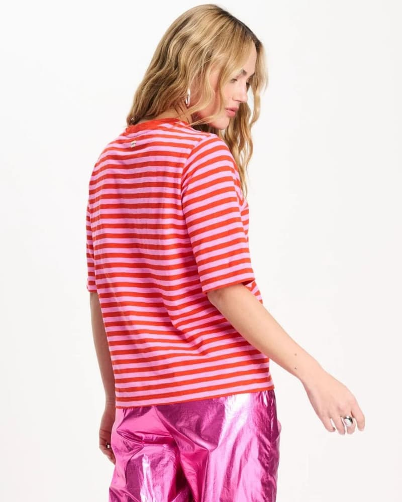 TSHIRT - Stripe Orange Pink Multi TSHIRT - Stripe Orange Pink Multi