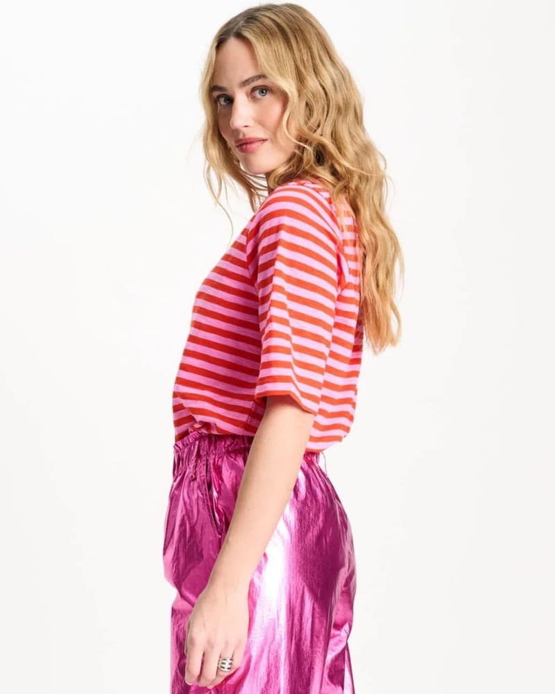 TSHIRT - Stripe Orange Pink Multi TSHIRT - Stripe Orange Pink Multi