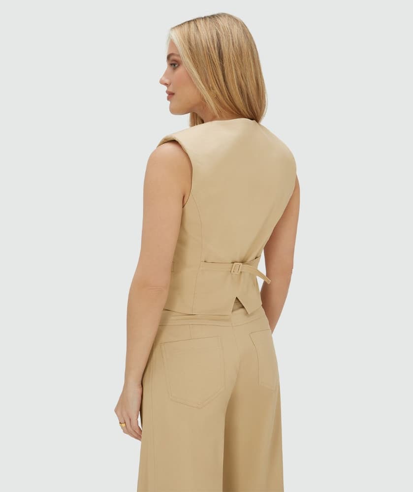 MONET fitted gilet Camel MONET fitted gilet Camel