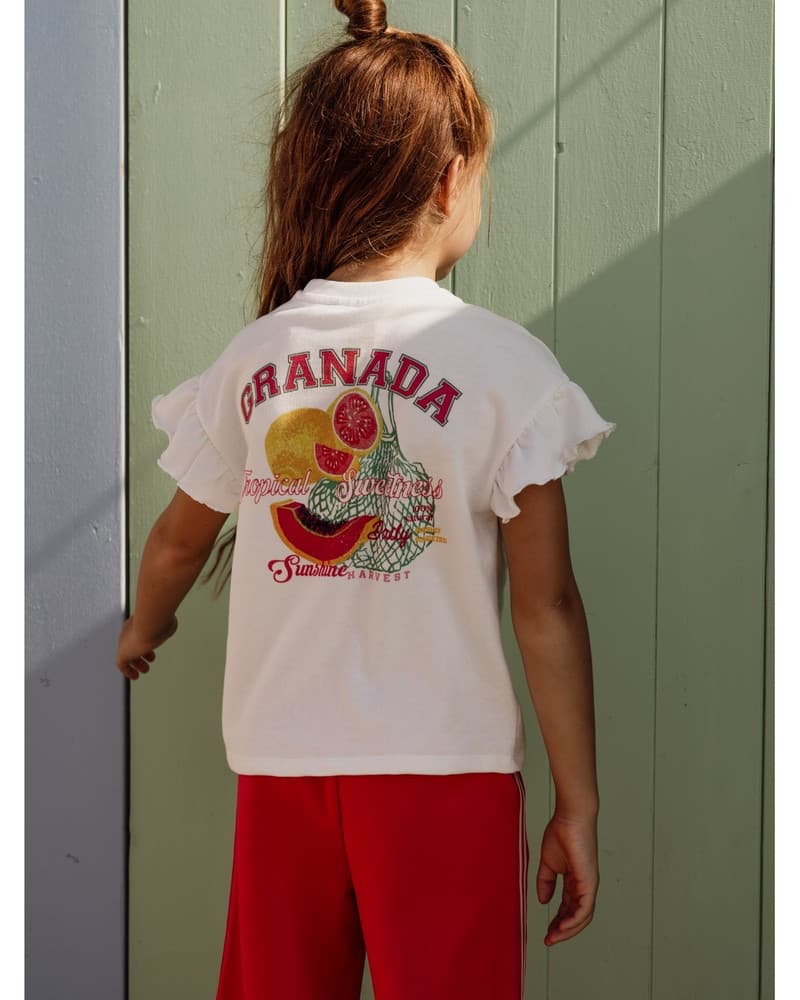 Little Sweater with Ruffles SS Granada Off White Little Sweater with Ruffles SS Granada Off White