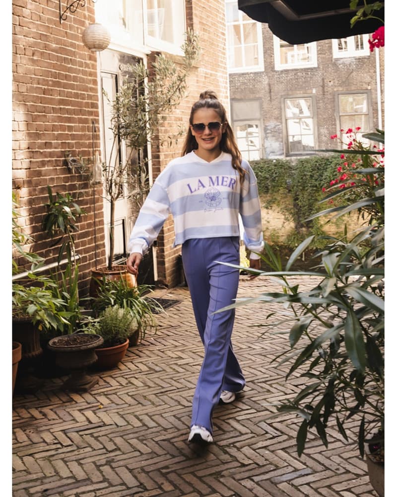 10sixteen Sweater Stripe La Mer Licht Blauw 10sixteen Sweater Stripe La Mer Licht Blauw