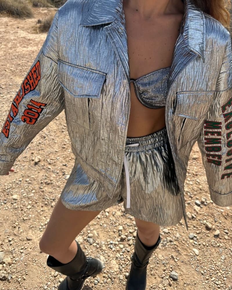 ladies woven silver crinkle shorts Zilver ladies woven silver crinkle shorts Zilver