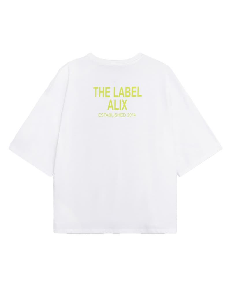 ladies knitted the label t-shirt lime Off White ladies knitted the label t-shirt lime Off White