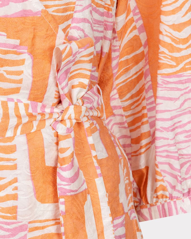 Blouse wrap Divine Blocks Oranje Blouse wrap Divine Blocks Oranje