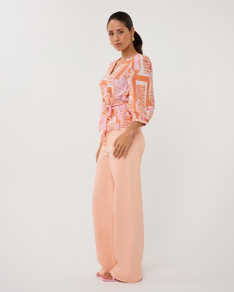 Blouse wrap Divine Blocks Oranje Blouse wrap Divine Blocks Oranje