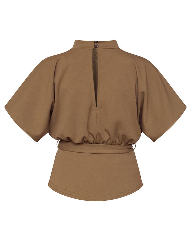 GIRL-TOP6 Highneck Bruin 1 GIRL-TOP6 Highneck Bruin 1