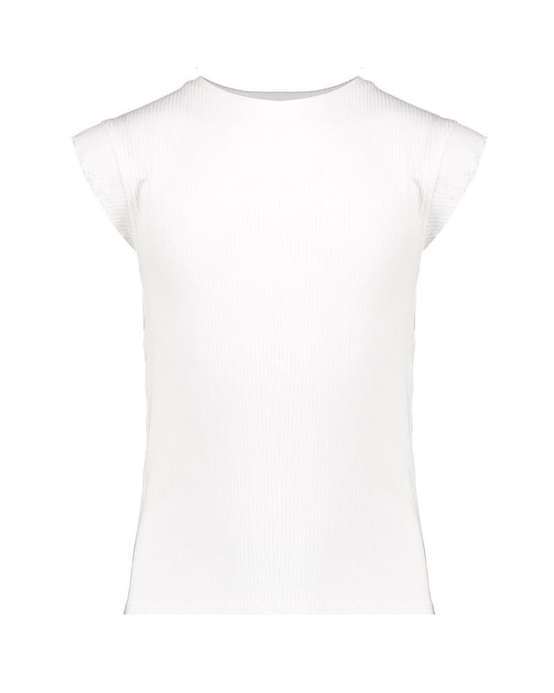 T-shirt rib ruffle sleeves Off White T-shirt rib ruffle sleeves Off White