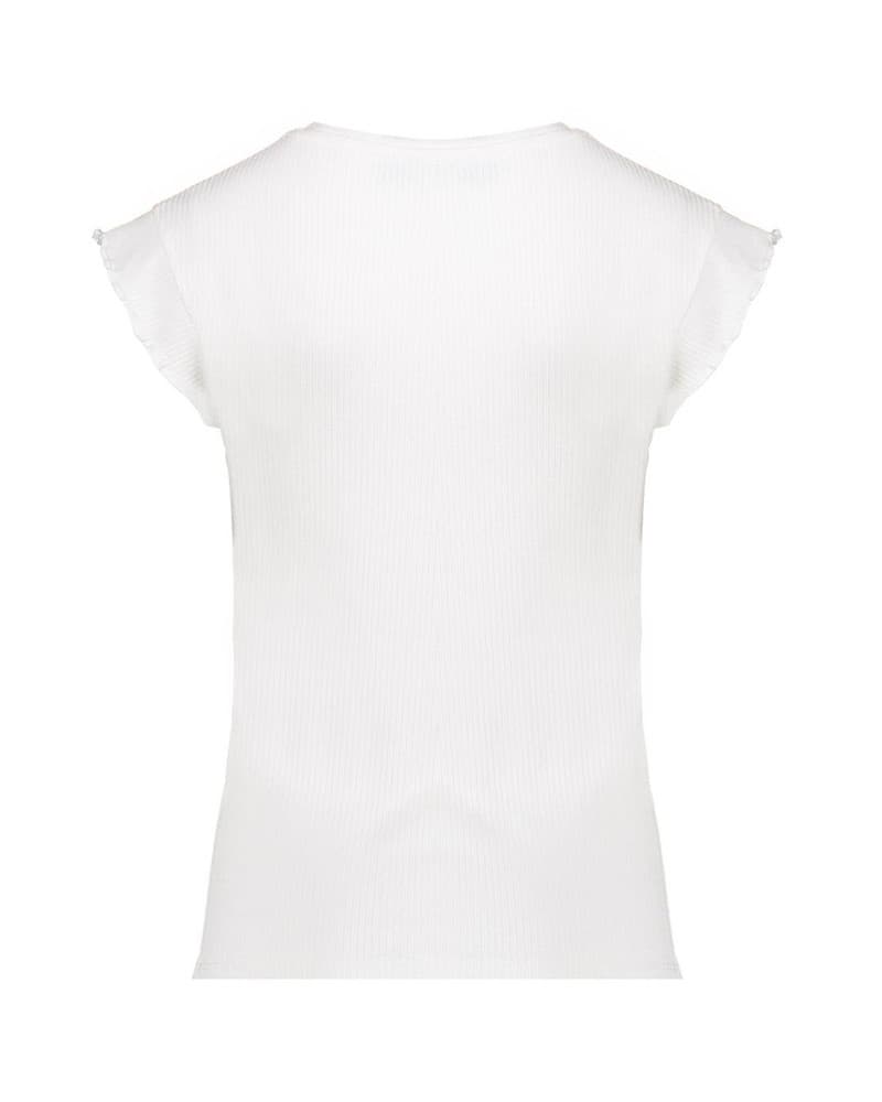 T-shirt rib ruffle sleeves Off White T-shirt rib ruffle sleeves Off White