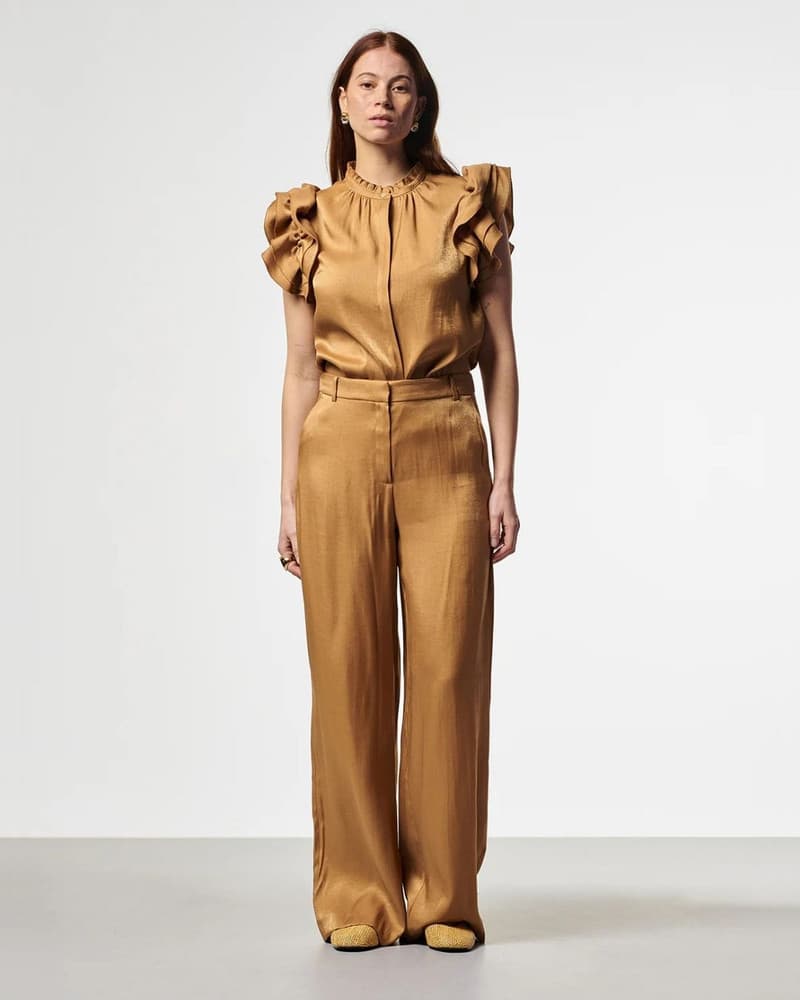 CECILIA PANTS SHINE VIS 355 Camel CECILIA PANTS SHINE VIS 355 Camel