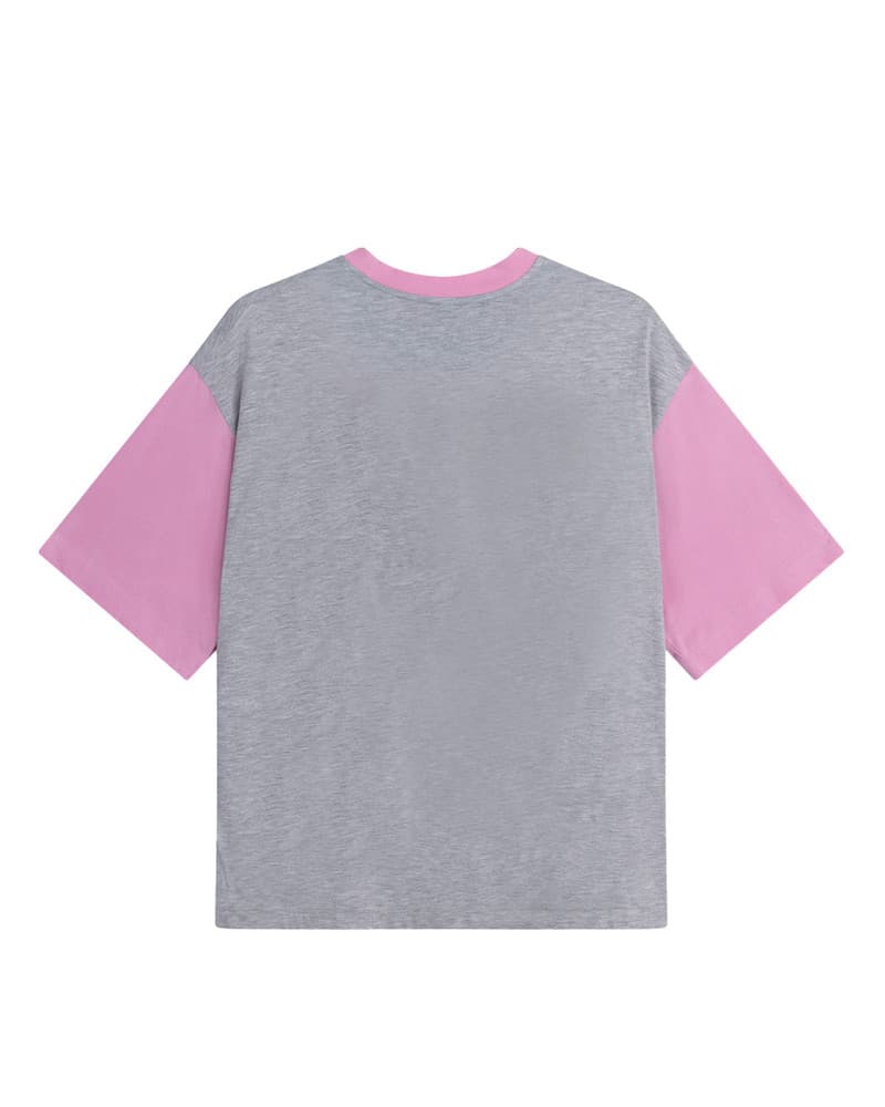 ladies knitted oversized men t-shirt LOUI Grijs ladies knitted oversized men t-shirt LOUI Grijs