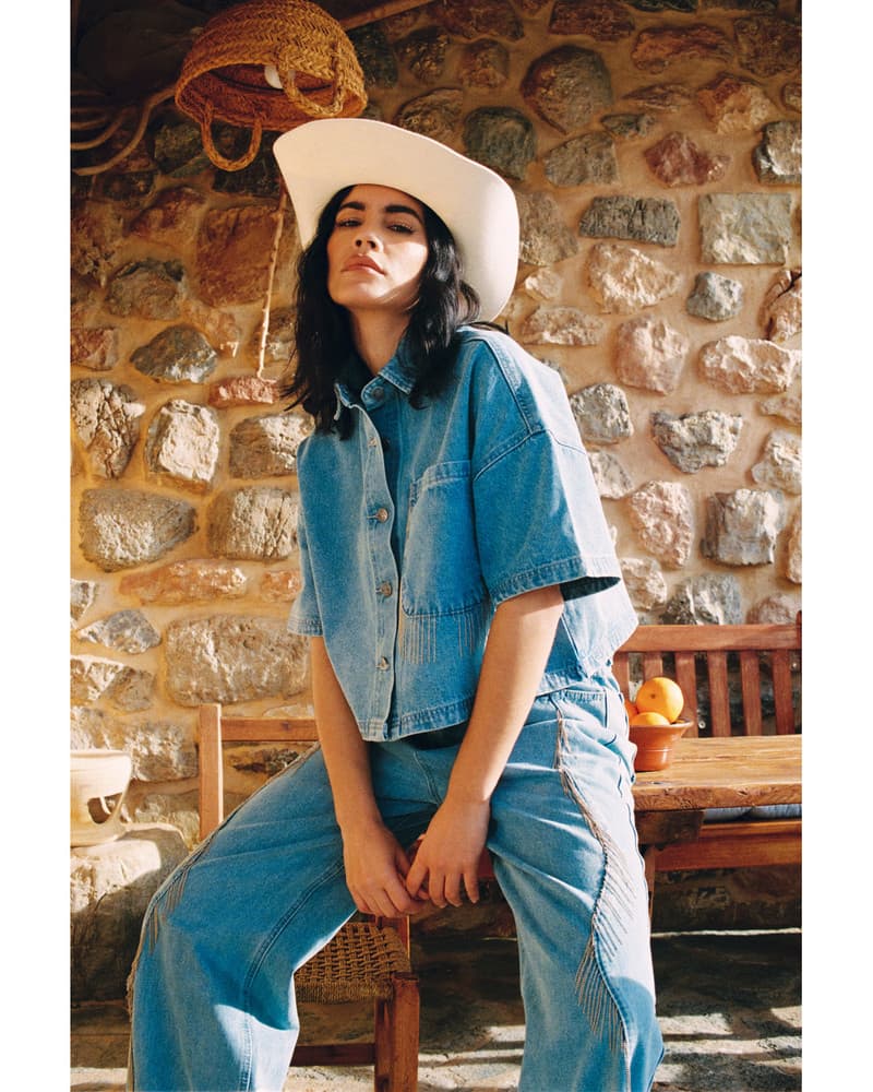 ladies woven relaxed fringes denim pants PAYTON Licht Blauw ladies woven relaxed fringes denim pants PAYTON Licht Blauw