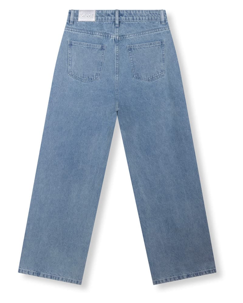 ladies woven relaxed fringes denim pants PAYTON Licht Blauw ladies woven relaxed fringes denim pants PAYTON Licht Blauw