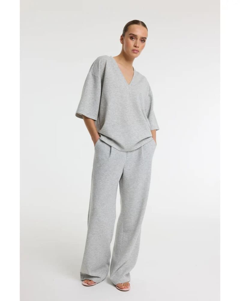 ladies knitted relaxed classic pants PUCK Grijs ladies knitted relaxed classic pants PUCK Grijs