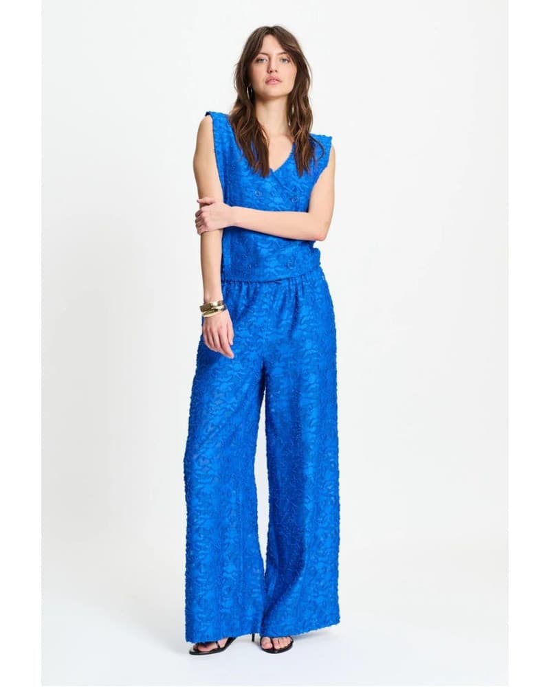 PANTS - Ocean Blue Jacquard Blauw PANTS - Ocean Blue Jacquard Blauw