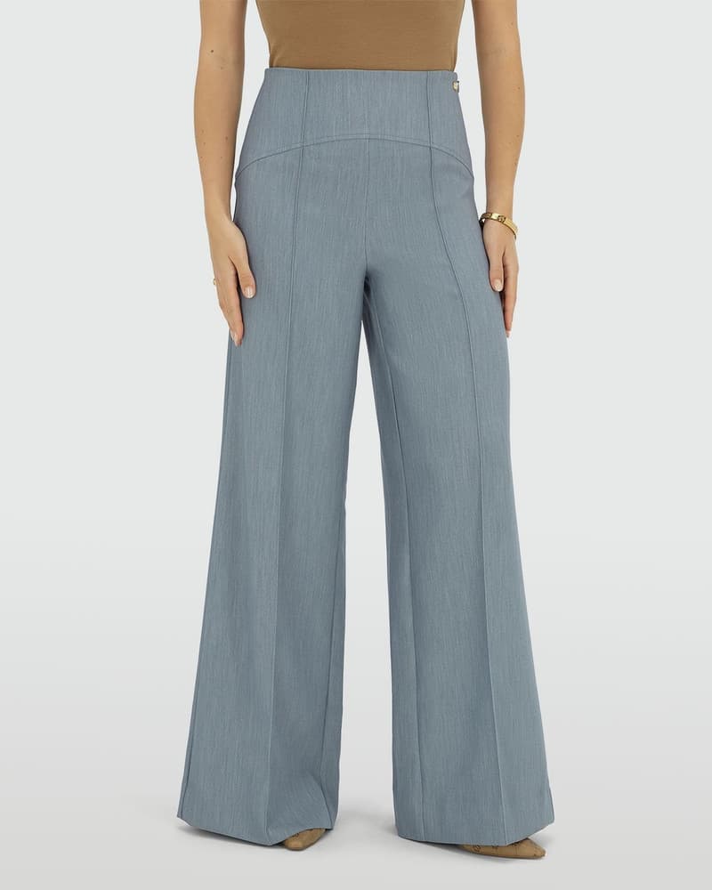MICHELLA high waisted wide leg pantalon Licht Blauw MICHELLA high waisted wide leg pantalon Licht Blauw
