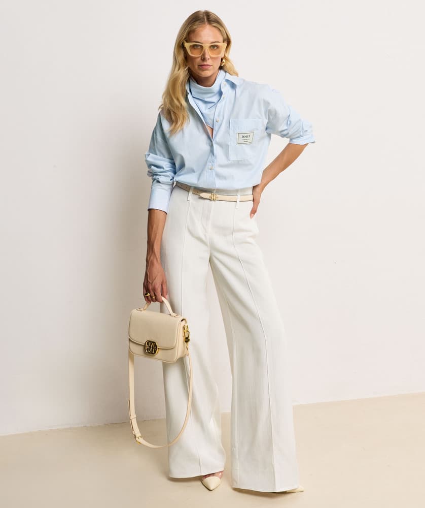 RHYS high rise wide leg pantalon Off White RHYS high rise wide leg pantalon Off White