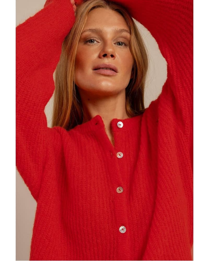 Bibi spring cardigan Rood Bibi spring cardigan Rood