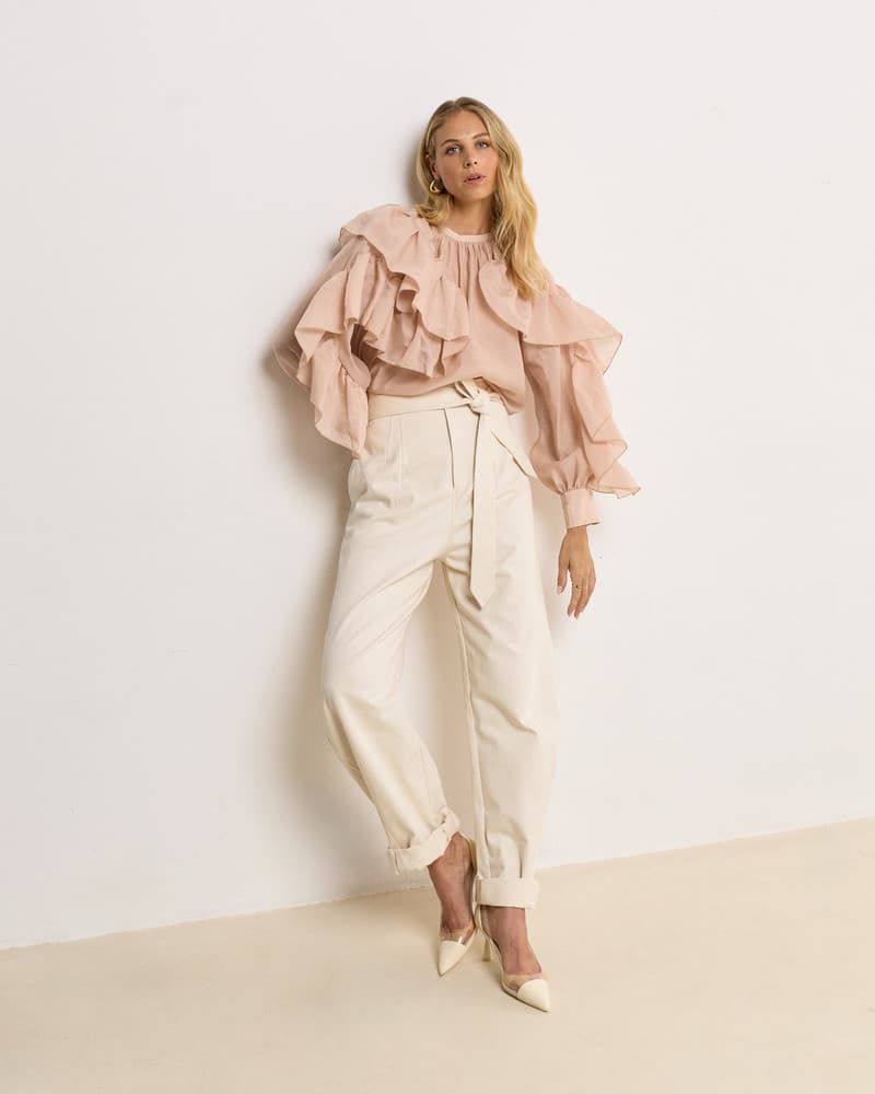 KIAN high waisted balloon fit broek Ecru KIAN high waisted balloon fit broek Ecru