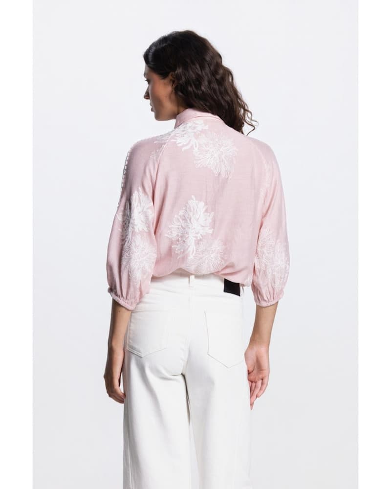 RAELLA BLOUSE AE 701 3/4 sleeve embroidery Roze RAELLA BLOUSE AE 701 3/4 sleeve embroidery Roze