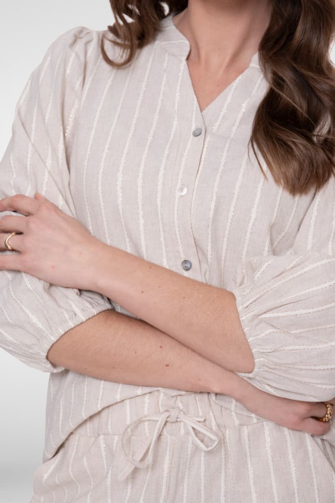 Blouse lurex stripe Ecru Blouse lurex stripe Ecru