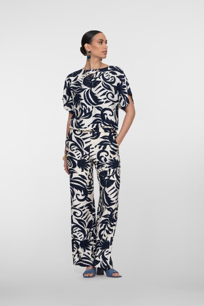 Pants naive flower Blauw Pants naive flower Blauw