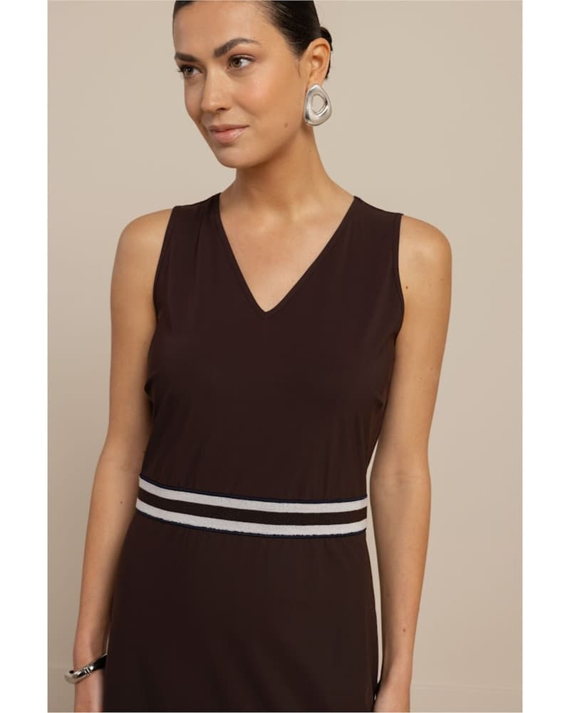 Tirza tape midi dress Bruin 1 Tirza tape midi dress Bruin 1