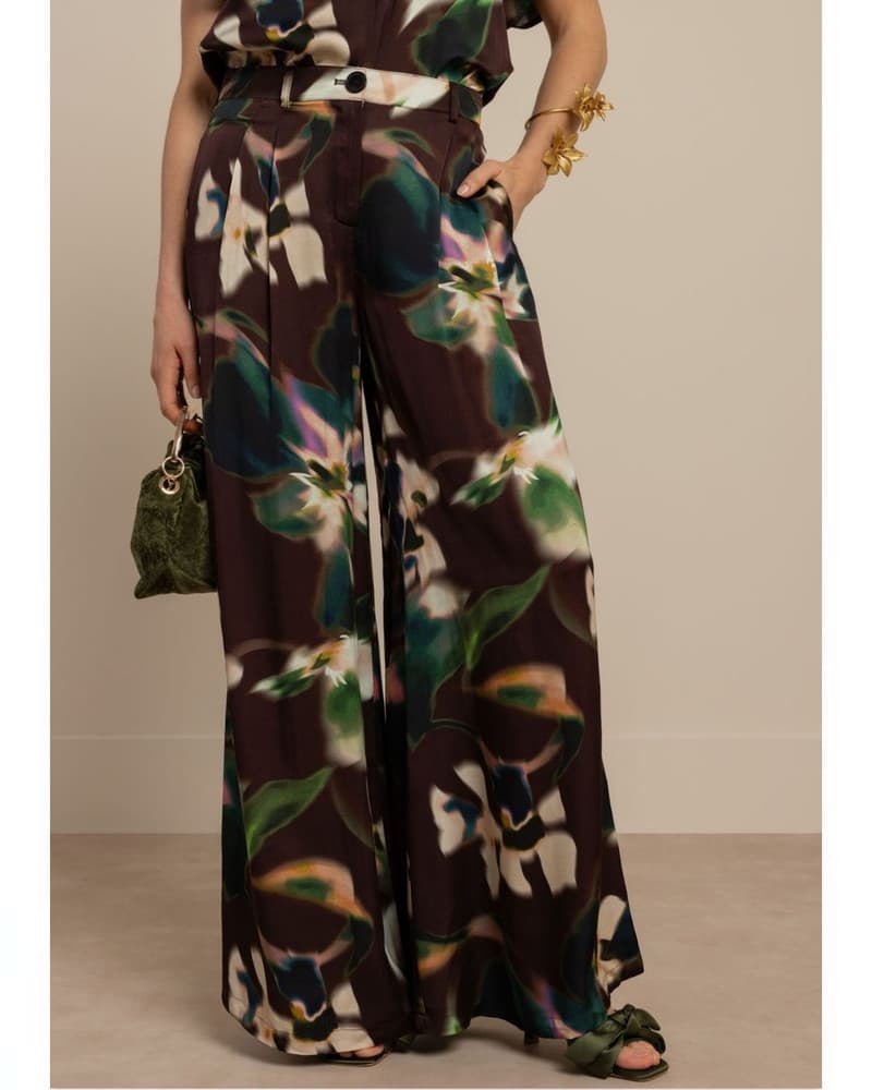 Sien satin flower trousers Multi Sien satin flower trousers Multi