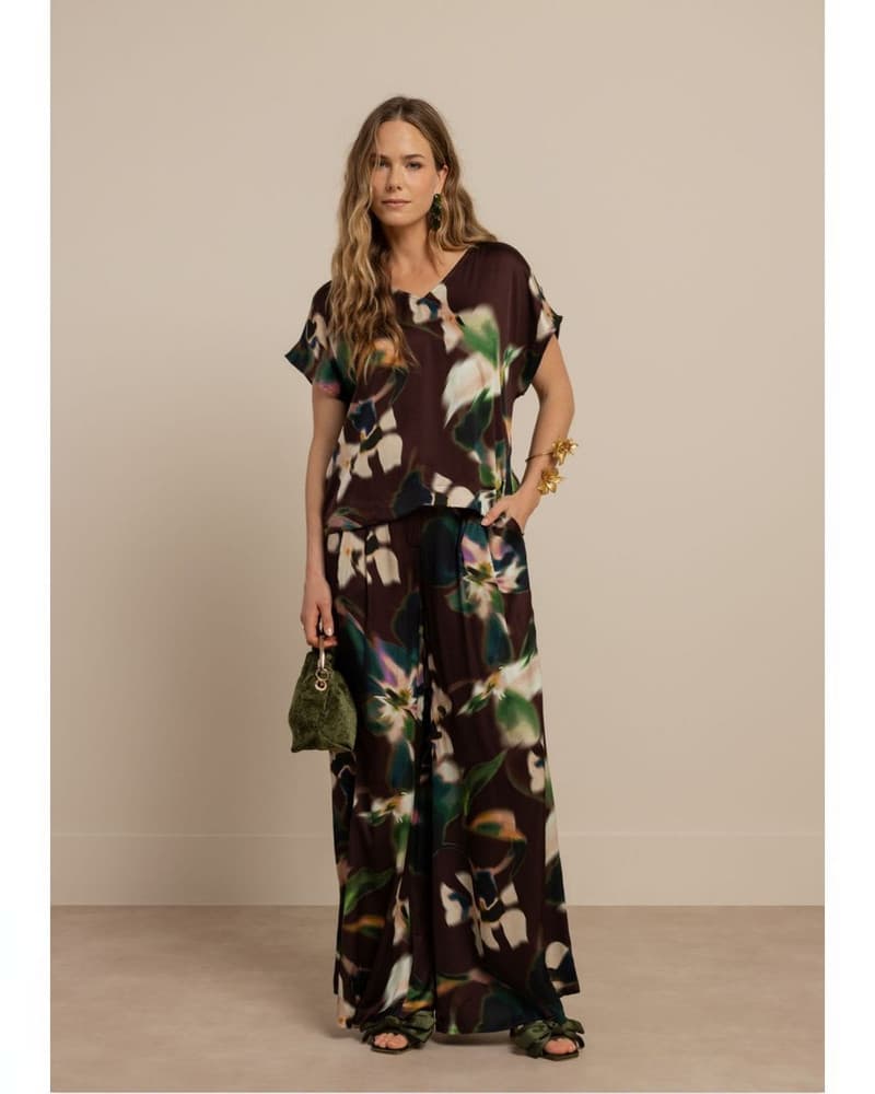 Jutta satin flower top Multi Jutta satin flower top Multi