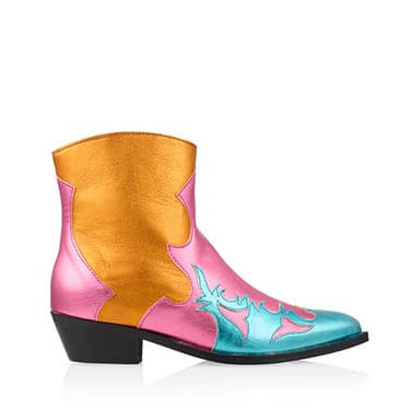 Monkey cowboy boot metallic Oranje KL