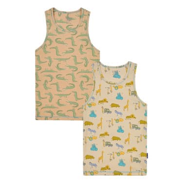 Singlet 2 pack met Design Groen KL