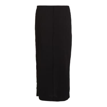 Crinkle midi skirt Zwart