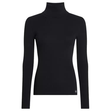 Woven Label Roll Neck Sweater Zwart KL