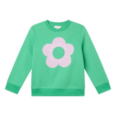 Sweatshirt Pink Flower Groen